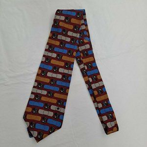 Doctor Bandaid Stethoscope Necktie Men's Tie Red Orange Blue 4 Inch